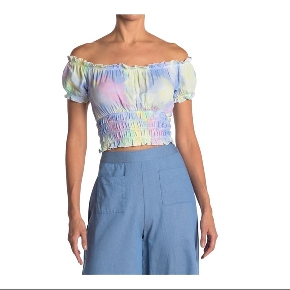 ♥️ABOUND♥️TIE Dye off the shoulder crop top size (XXSmall) - Picture 2 of 5